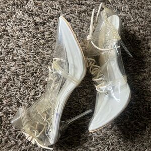 Transparent Lace-Up Heels RUNS SMALL
